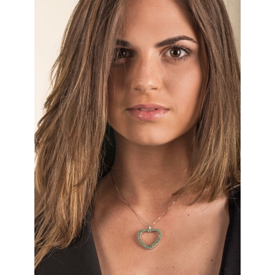 CIONDOLO CUORE OB CON SMERALDI