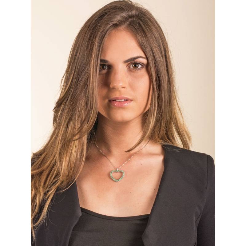 CIONDOLO CUORE OB CON SMERALDI