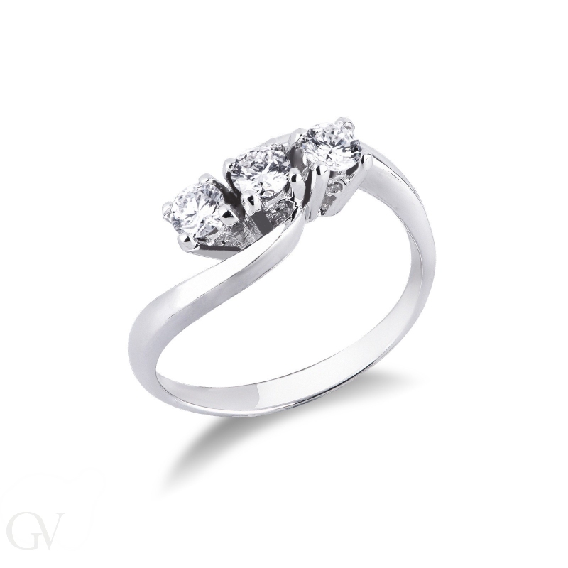 White gold 18k trilogy with 0,45 ct diamonds 