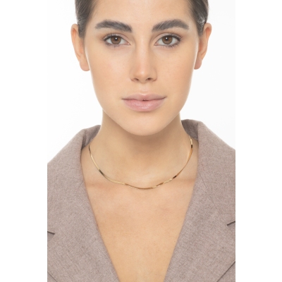 Collana snake piatta in oro giallo 750