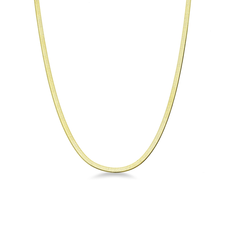 Collana snake piatta in oro giallo 750