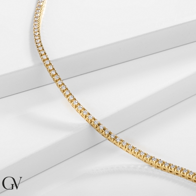 18k yellow gold tennis bracelet with diamonds