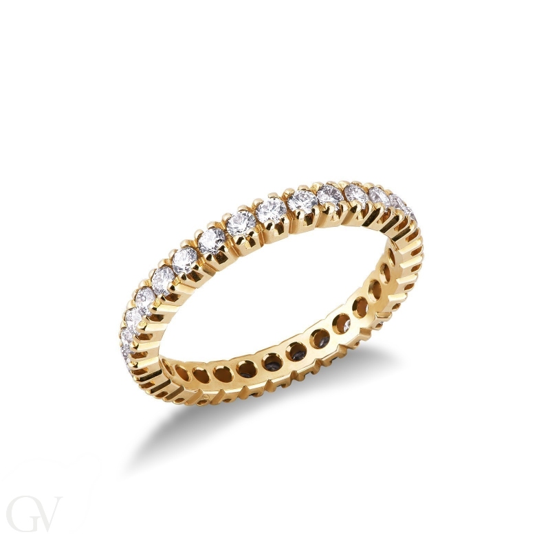 18k yellow gold eternity ring with diamonds 