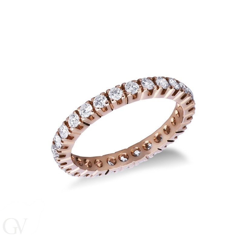 18k rosé gold eternity ring with diamonds 