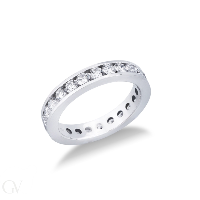 Eternity ring in white gold 18k with diamonds, ct 0.07