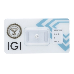 Diamante Certificato IGI   CT 0,42   E   VVS 2