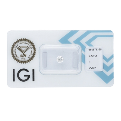 Diamante Certificato IGI   CT 0,42   E   VVS 2