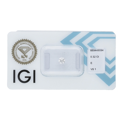 Diamante Certificato IGI   CT 0,32   E   VS 1