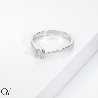 Solitario Tesoro Diamante 0,25 ct Oro Bianco 18k