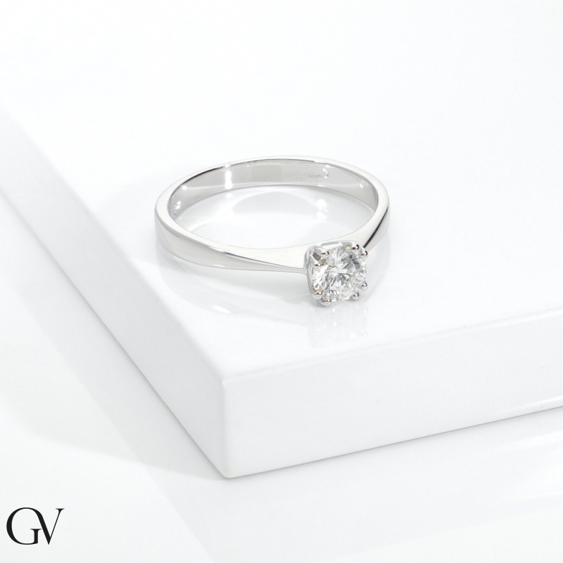 Solitario Tesoro Diamante 0,40 ct Oro Bianco 750