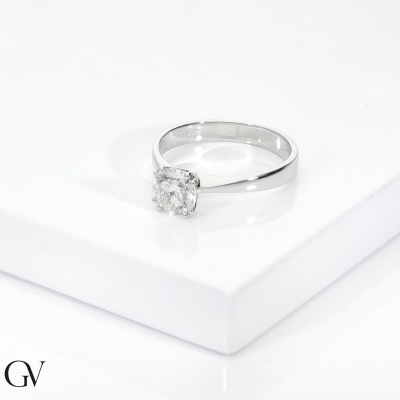 Anello fidanzamento Tesoro 0,90 ct in oro bianco 18k