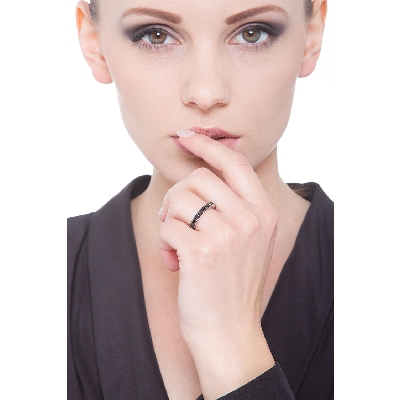 18k white gold eternity ring with black diamonds 