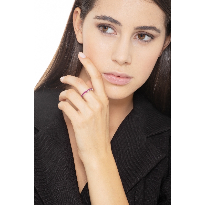 Eternity a griffe in Oro Bianco 18k con Rubini