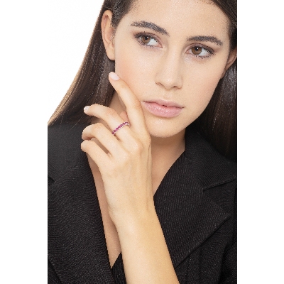 Eternity a griffe in Oro Bianco 18k con Rubini