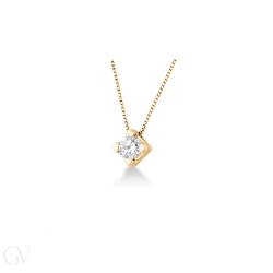Collana Donna In Argento 925 Con Ciondolo Solitario A 3 Griffe E Zircone Sfaccettato, Catena 45 Cm, Eleganza Discreta Per Ogni Occasione