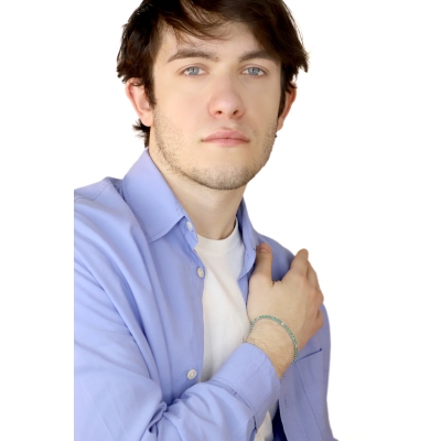 Bracciale Tennis in oro Bianco 18k con Smeraldi e Diamanti da 0,10 ct