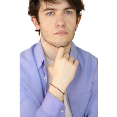 Bracciale Tennis in oro Bianco 18k con Rubini.