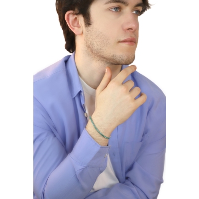 Bracciale Tennis in oro Bianco 18k con Smeraldi