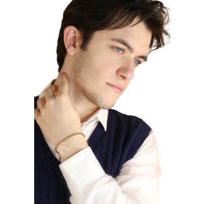 Bracciale tennis in oro rosa 750 con diamanti brown