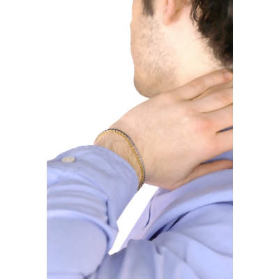 Fancy 18k yellow gold tennis bracelet with sapphire's blue shades