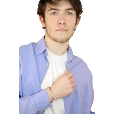 Bracciale Tennis in oro giallo 18k con Zaffiri Rosa