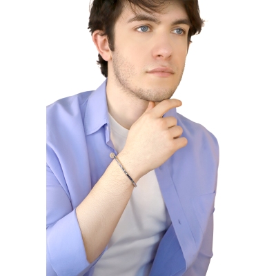 Bracciale Tennis in oro rosa 18k con Zaffiri multicolor blu