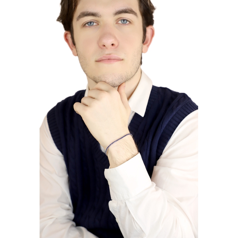 Square daw tennis bracelet with sapphires 