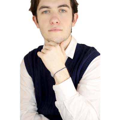 Square daw tennis bracelet with sapphires 