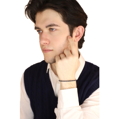 18k white gold tennis bracelet with black diamonds 3,30 mm wide