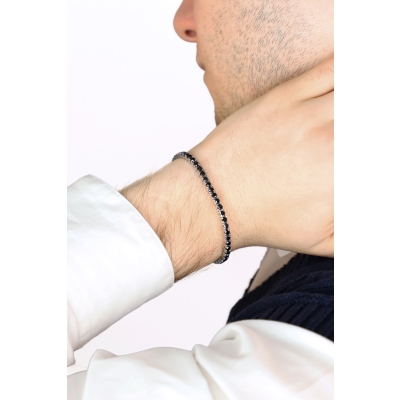 18k white gold tennis bracelet with black diamonds 3,30 mm wide