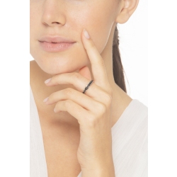 White gold 18k Full channel eternity ring with black diamonds  2