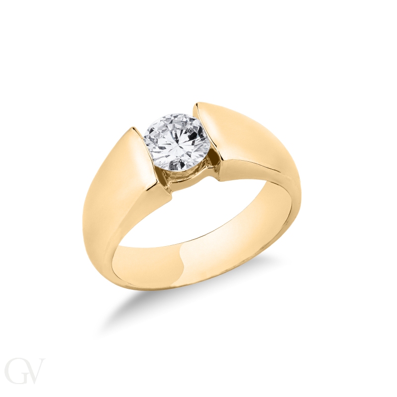 Montatura solitario incastonatura a battuto