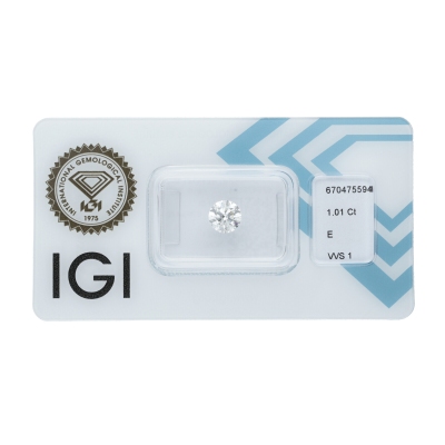Diamante Certificato IGI   CT 1,01   E   VVS 1
