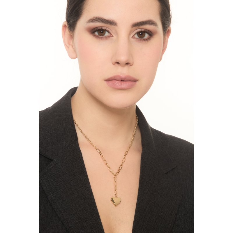 Collana in oro giallo 18k con pendente cuore