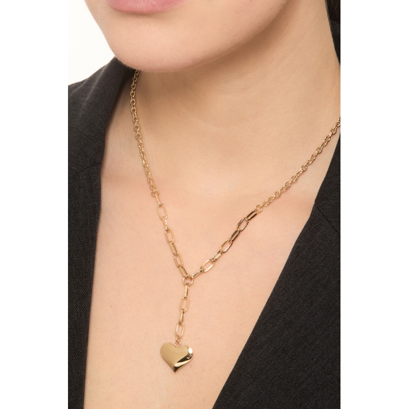 Collana in oro giallo 18k con pendente cuore