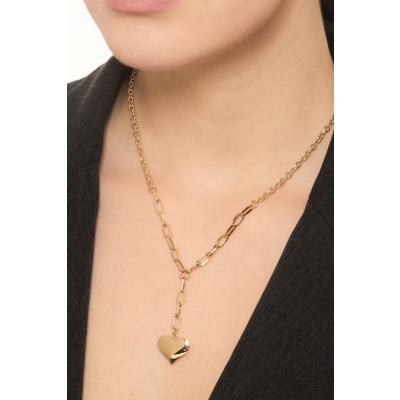 Collana in oro giallo 18k con pendente cuore