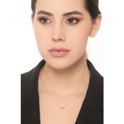 Collana in oro giallo 18k con stelline a scalare