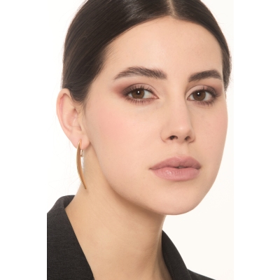 Orecchini a barretta lucidi e satinati in oro giallo 18k