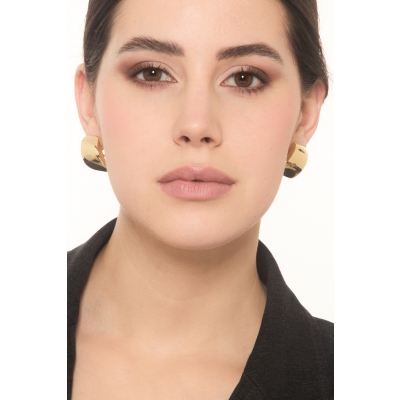 Orecchini rettangolari sinuosi in oro giallo 18k