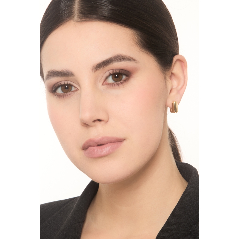 Orecchini squadrati aperti in oro giallo 18k