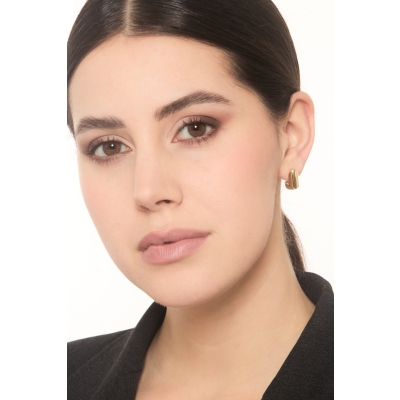 Orecchini squadrati aperti in oro giallo 18k