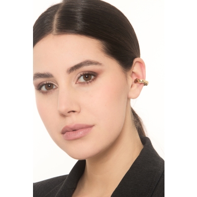 Earcuff lucido ondulato in oro giallo 750