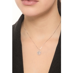 Collana con acquamarina e diamanti cuore oro bianco 18k 2