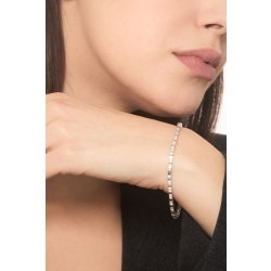 Bracciale tennis in oro bianco 18k alternato in diamanti 2