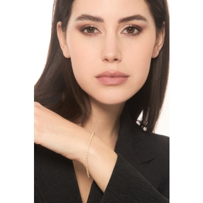 18k yellow gold tennis bracelet with diamonds