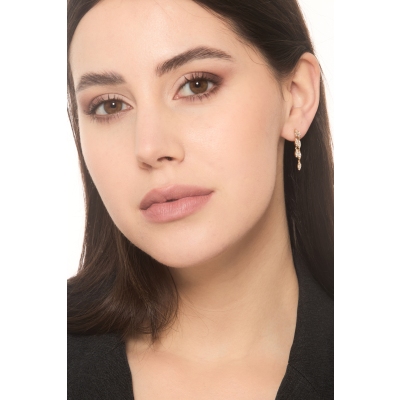 18k rose gold earrings pendant with diamonds