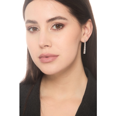 Orecchini in oro bianco 18k tennis a scalare con diamanti