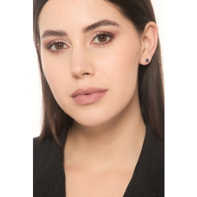 Orecchini punto luce zaffiri blu in oro bianco 18k