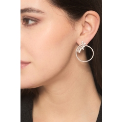 Hoop earrings in white gold 18k with diamonds 2