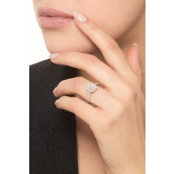 Anello con diamante taglio smeraldo 1.00ct GIA in oro bianco 18k 2